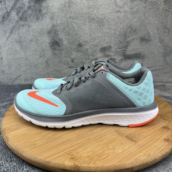 Nike FS Lite Run 3 Running Shoes Womens Size 6.5 Gray Teal Aqua Mesh 807145-400 - Picture 4 of 10